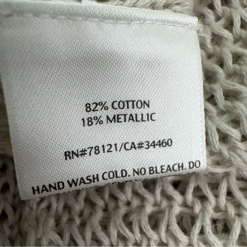 Eileen Fisher Knit Open Front Cardigan Sweater Ivory Womens Size Large - Picture 13 of 14