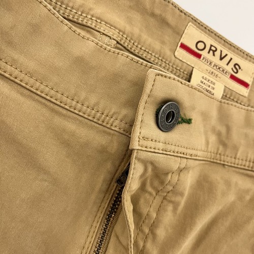 Orvis Herren Chino Hose Größe 42 x 32 Beige Five Pocket Stretch Flatfront Komfort - Bild 2 von 15
