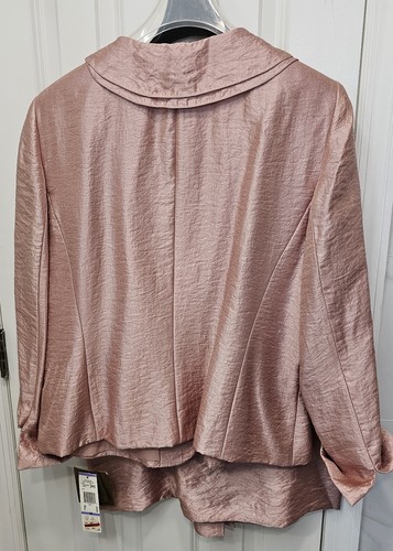 NWT Kasper Women's 2 Pc Suit Skirt Metallic Blush Rhinestone Buttons Size 18 - Picture 10 of 24