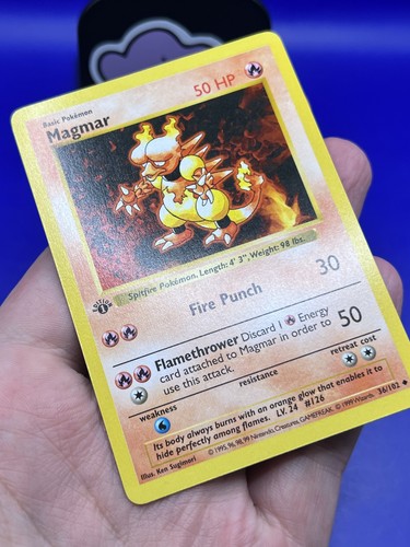 Pokemon Base Set 1. Edition Shadowless Magmar 36/102 LP - - Bild 4 von 8