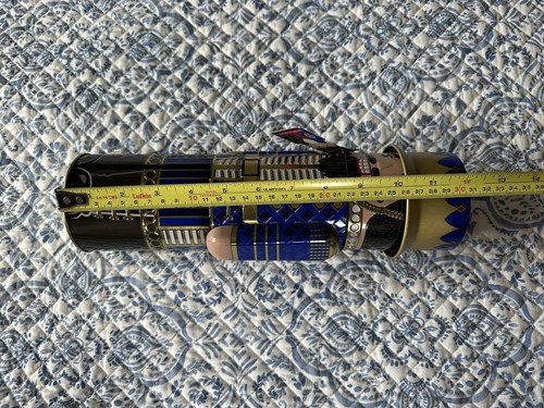 Nutcracker Metal Tin Blue Gold Black (Empty) 12” “The Silver Crane Co” - Bild 10 von 10