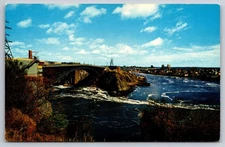 Vtg Postcard Saint John New Brunswick Reversing Falls Low Water View USA Unp