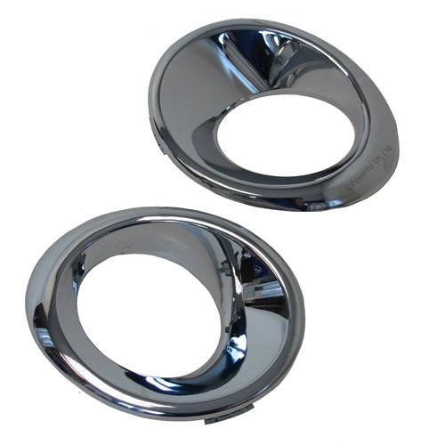 Chrome Fog Lamp bezel surrounds for Land Rover Freelander 1 2004-07 facelift Td4 - Picture 1 of 3