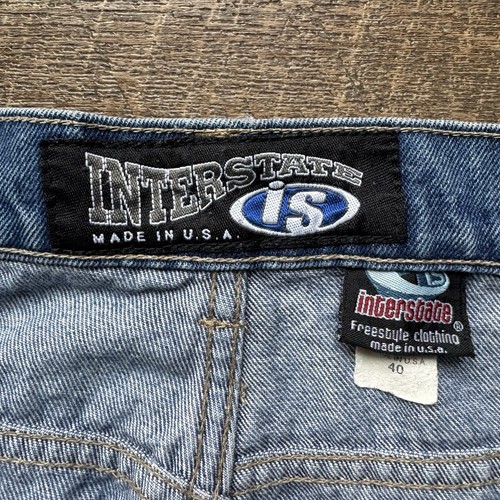 Vintage 90's Mens Size 40 Interstate Distressed Baggy Skating Made In USA Jeans - Picture 4 of 9