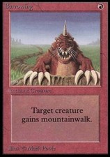 MTG English Burrowing Medium Play Normal Beta