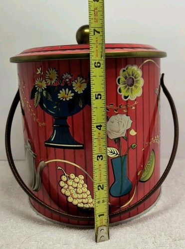Vintage Baret Ware Biscuit Tin Red Art Grace England Moisture Control Lid - Picture 10 of 11