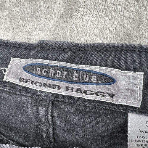 Pantalón corto holgado vintage azul ancla para hombre talla 36 carbón holgado grunge patinador - Imagen 6 de 10