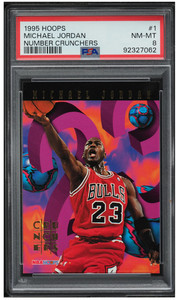 1995 Hoops Number Crunchers Michael Jordan #1 PSA 8