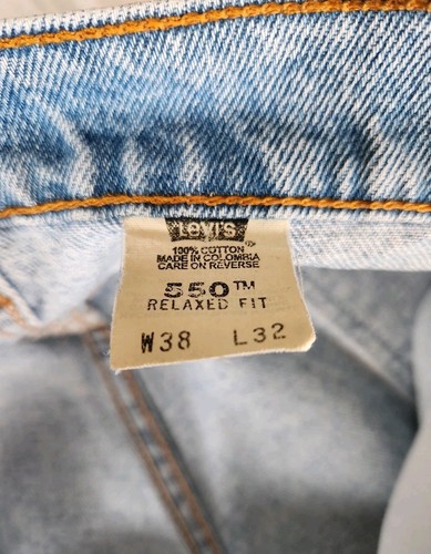 Vtg Men's Levi's 550 Orange Tab Relaxed Fit Denim Jeans Size 38x 32 Dry Clean - Picture 7 of 9