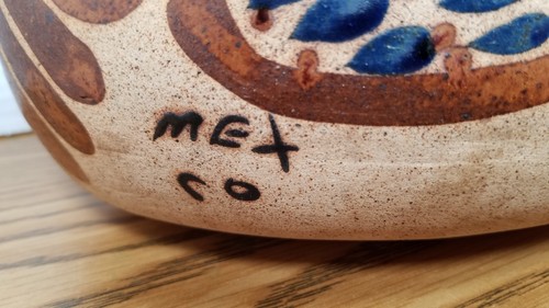 Große Mexiko Keramik Tonala Talavera handgefertigte Ente Vogel handbemalt Keramik - Bild 6 von 18