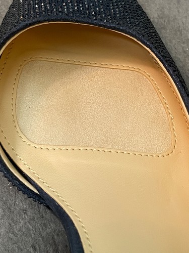Alex Marie Evening Shoes Womens 9M Sling Back Heels Navy Blue Crystals Cushioned - 第 8/12 張圖片
