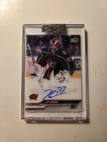 2023/24 Upper Deck Clear Cut Rookie JET GREAVES Hard Signed Acetate - Columbus - Picture 1 of 2