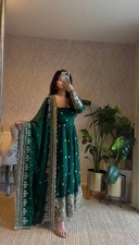 New Launching Heavy Georgette Green Gown Bottom With Dupatta For Party