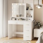 Vanity Desk Mirror Power Outlet and 10 Lights Makeup Table 4 Drawers Color Modes