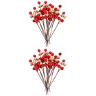  60 stücke künstliche berry stämme simulation berry branchen rot goldene berry
