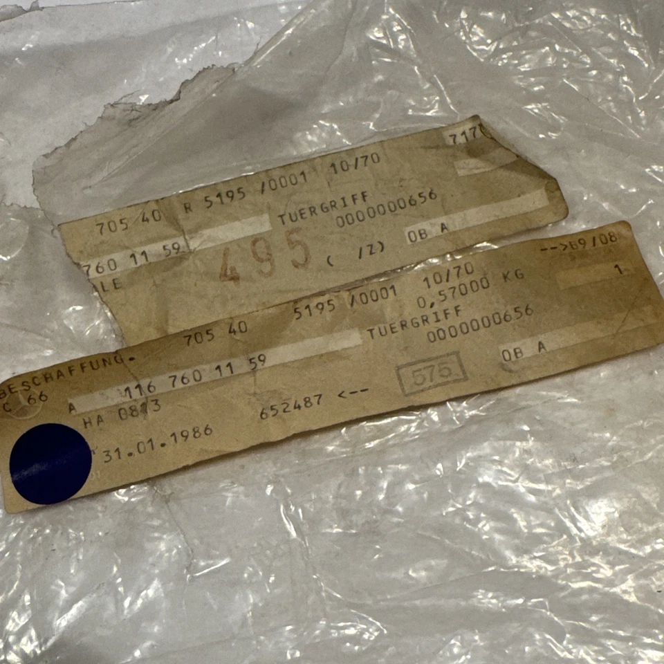 НОВАЯ (НОВАЯ ИЗ СТАРЫХ ЗАПАСОВ) РУЧКА ПЕРЕДНЕЙ ДВЕРИ С КЛЮЧОМ W116 MERCEDES 300SD 450SE 450SEL 280S 280SE - Изображение 3 из 4