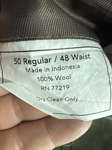 @@@ Pronto Uomo 50R Brown Double Pinstripe 2 Piece Suit 47x29 Wool 2 Button - Picture 11 of 21