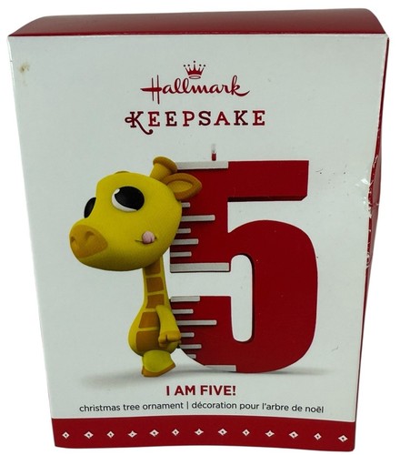 Neu im Karton I am Five! 5. Geburtstag Giraffe Punze Andenken Ornament 2015 QG01427