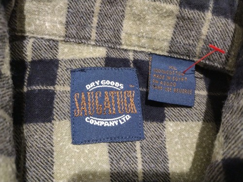 Vintage Sugatuck Flannel Shirt Men’s XL Gray Blue Plaid Brushed Cotton 90s - Picture 5 of 9