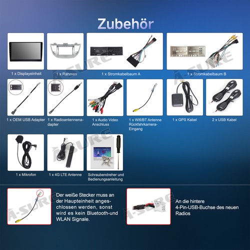 9" 6G+128GB Autoradio Für Hyundai Tucson 2015-2018 Android 15 GPS CarPlay Navi - Bild 16 von 16