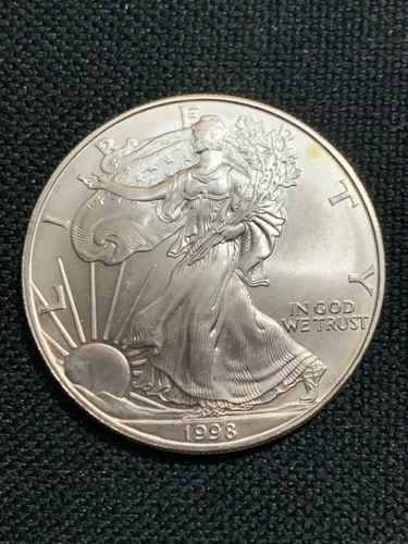 American Silver Eagle $1 – Uncirculated matte-finish Silver Coin – 1998