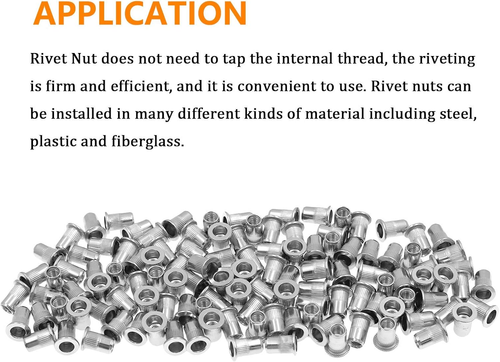 60Pcs M6 Rivet Nuts, 304 Stainless Steel Flat Head Rivnut Threaded Insert Nutse - Picture 6 of 12