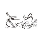 Living Room Wall Stickers Coffee Cups Sign Decor Vinyl Lettering Decal