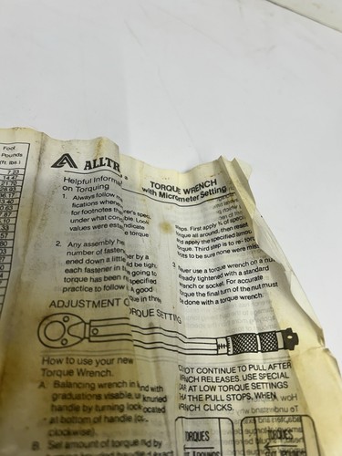 Adjustable Torque Wrench with Micrometer Settings ALLTRADE Case & Instructions - Picture 16 of 24