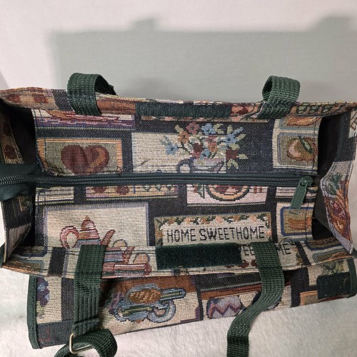 Bolso de Compras Vintage "Home Sweet Home" Patrón Tapiz con Ruedas Plegables - Imagen 9 de 16