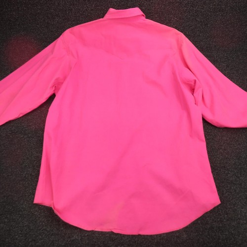 Wrangler Brushpopper Hemd Herren 17,5 35 Neon Pink Western Knopfleiste X-Long Tails - Bild 10 von 12