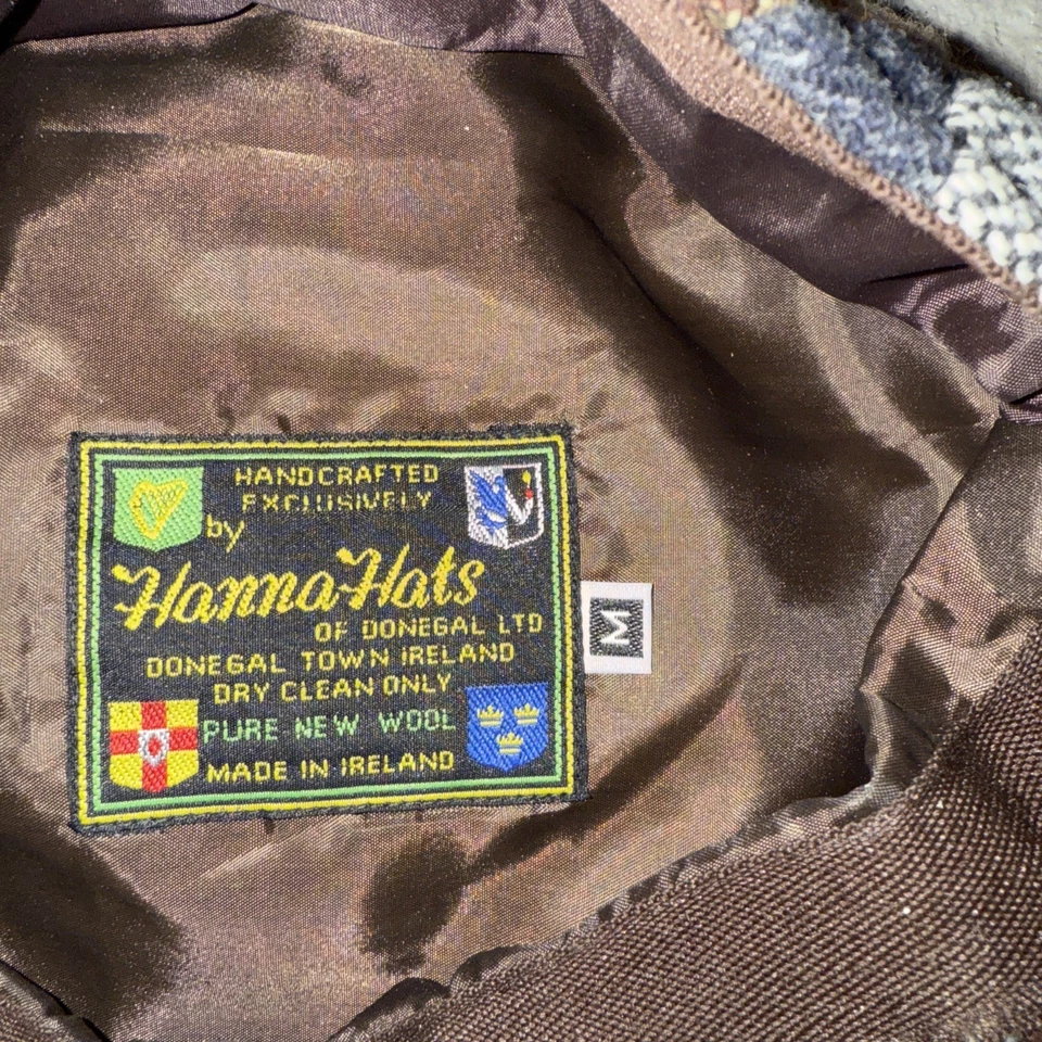 Hanna Hats Men Donegal Tweed Vintage Flat Driving Cap Made in Ireland Wool Green - Image 3 of 3