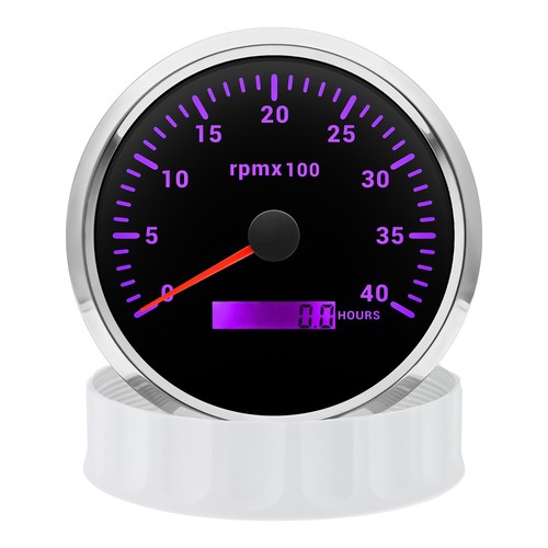 110MM Black 7 Colors LED Tachometer 0-4000RPM Gauge for Boat Car Waterproof - Picture 10 of 18