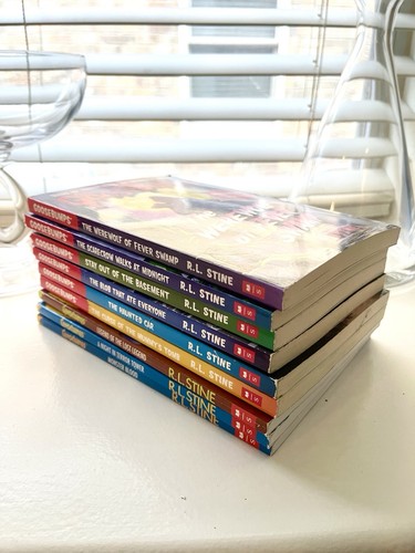 Posten von 9 Gänsehaut Taschenbüchern R.L. Stine 1995 Gruselgeschichten für Kinder