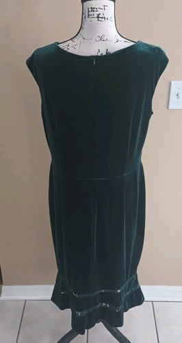 Vestido Lauren Ralph Lauren Talla 14 Terciopelo Verde Vacaciones Cóctel - Imagen 11 de 15