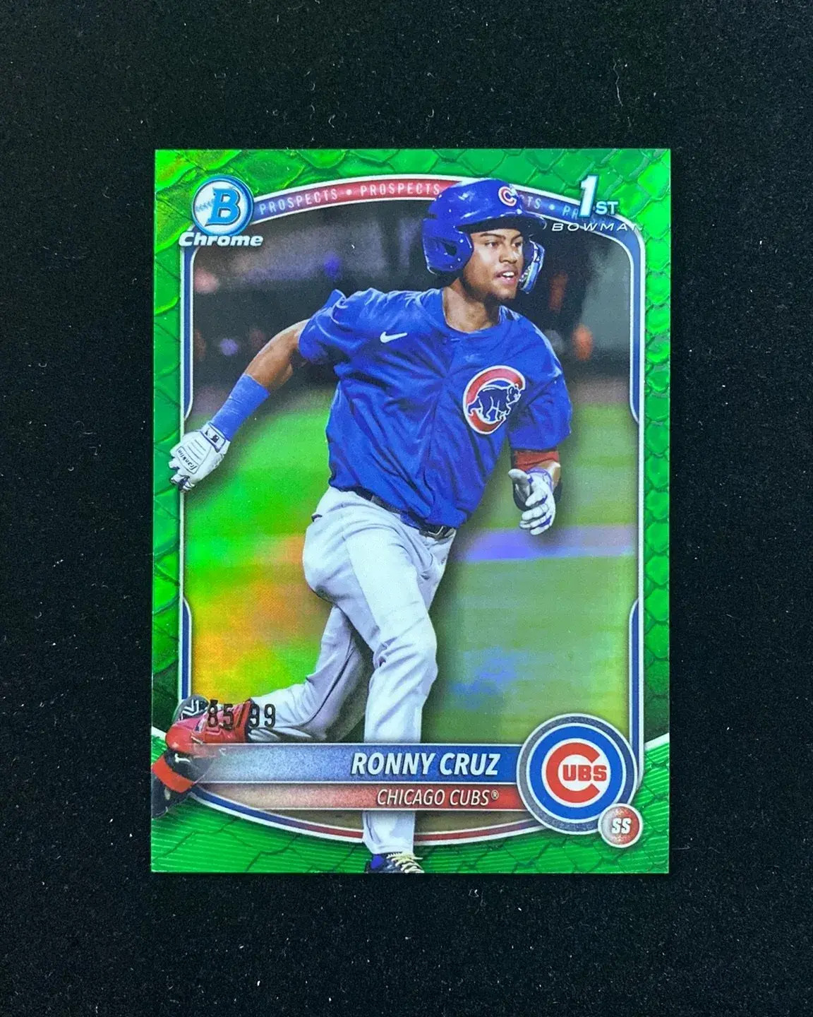2025 Bowman Chrome Ronny Cruz Green Reptilian Refractor 85/99 1st Cubs OFIS