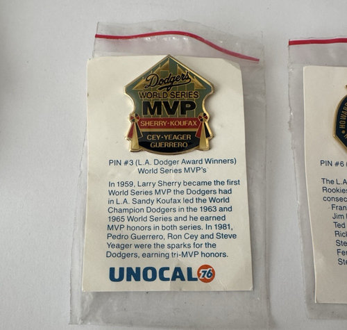 LA Dodgers Baseball Pins MVP Rookie of the Year Young Award Winners Unocal Lot - Bild 2 von 5