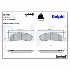 LP2037 BRAKE PAD SET, DISC BRAKE DELPHI