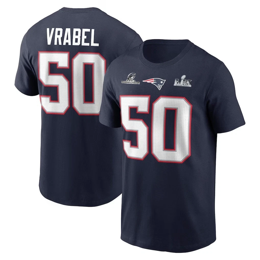 Mike Vrabel #50 New England Patriotss Name and Number - Size S to 5XL