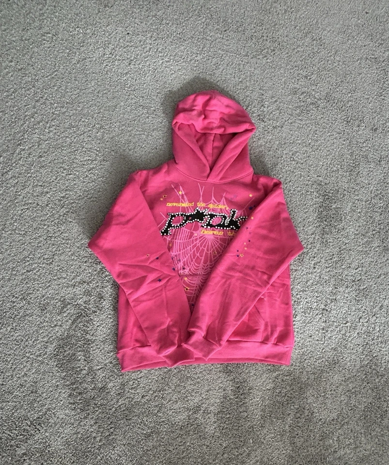Sudadera con capucha rosa araña talla M Foto 2 de 4