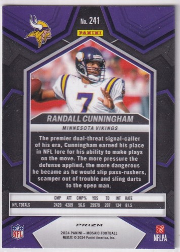 Panini Football NFL 2024 Mosaic No. 241 Randall Cunningham Green Mosaic Prizm - Bild 2 von 2