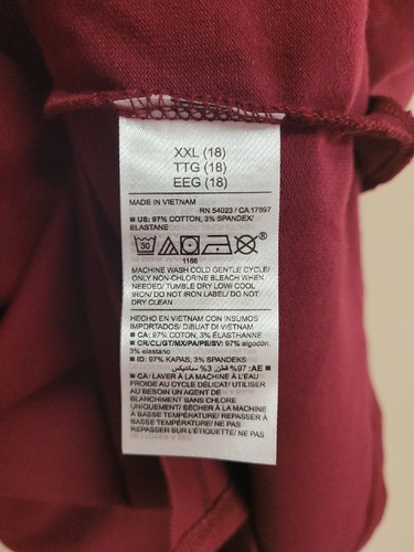 NWT OLD NAVY Girl's Uniform T-Shirt Short Sleeve Cotton Blend Burgundy.Size XXL - Picture 13 of 13