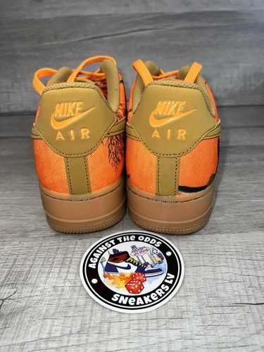 Nike Air Force 1 “Realtree” Men’s Size 9 ORANGE BLAZE/WHEAT AO2441 800 B Grade - Picture 5 of 10
