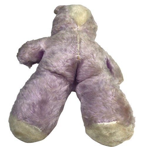 Vtg Purple Bunny Rabbit 14” Plush Satin Bendable Ears Mid Century Stuffed Animal - Picture 11 of 11