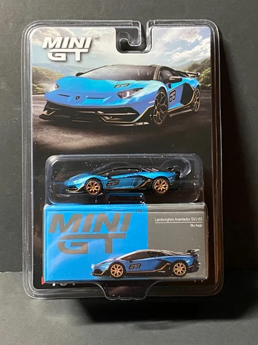 Mini GT 1:64 Lamborghini Aventador SVJ 63 Blu Aegir #784