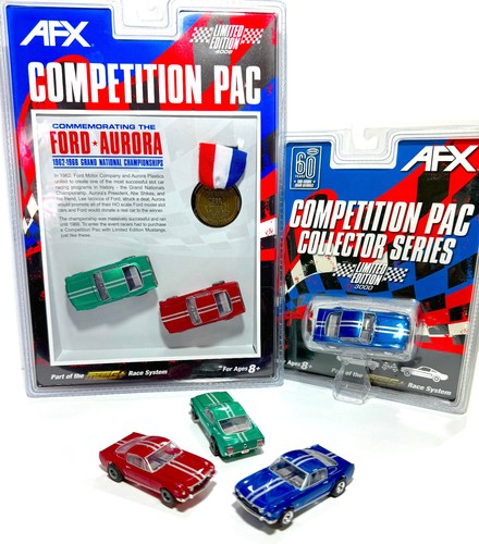 3pc Full Set 1966 FORD MUSTANG FASTBACK AFX Mega-G+ Slot Car Metallic Limtd. Ed. - 第 1/9 張圖片