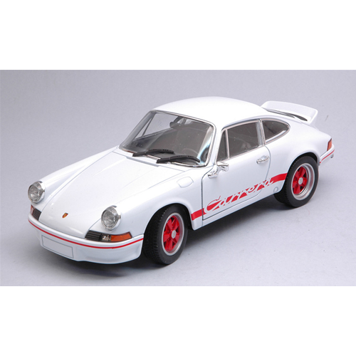 PORSCHE 911 CARRERA RS 2.7 1973 WHITE/RED 1:24 Welly Auto Stradali Modellino - Imagen 3 de 3