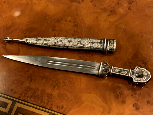 Russian silver 84 antique niello 15.75"L Dagger Caucasian Kindjal knife ottoman - Picture 3 of 21