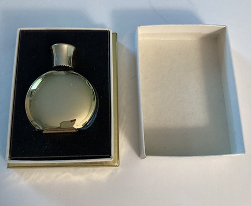 Vintage Estate Brass Jacket Covered Glass Perfume Bottle With Box 2” Tall NOS - Picture 10 of 12