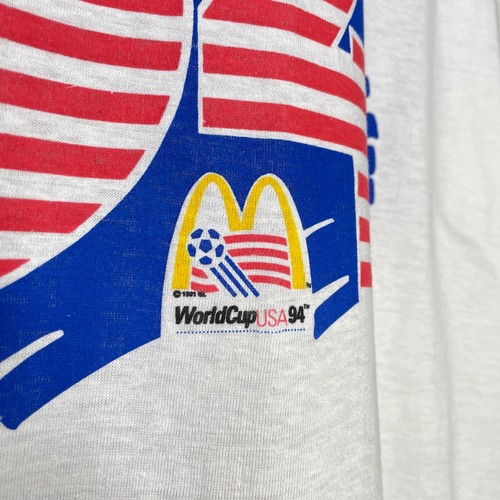 Vintage 1994 World Cup USA Soccer Single Stitch `Squad` T-Shirt Size XL - Picture 7 of 14