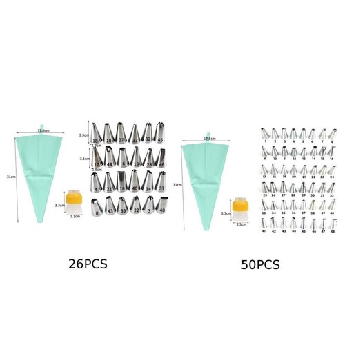 5026PCS Silicone Piping Bag Set with Stainless Steel Nozzles for Baking - Picture 8 of 16